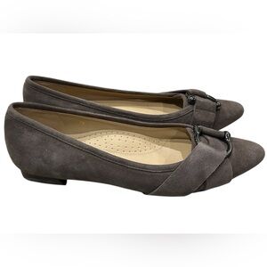 Vaneli Suede Pointed Toe Flats Gunmetal Hardware Size 7 Narrow